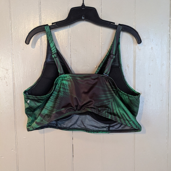 Cacique Green and Black Palm-Print Underwire Bikini Top - Picture 5 of 5